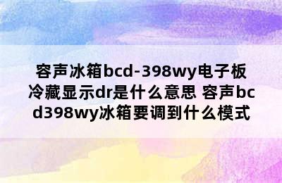 容声冰箱bcd-398wy电子板冷藏显示dr是什么意思 容声bcd398wy冰箱要调到什么模式